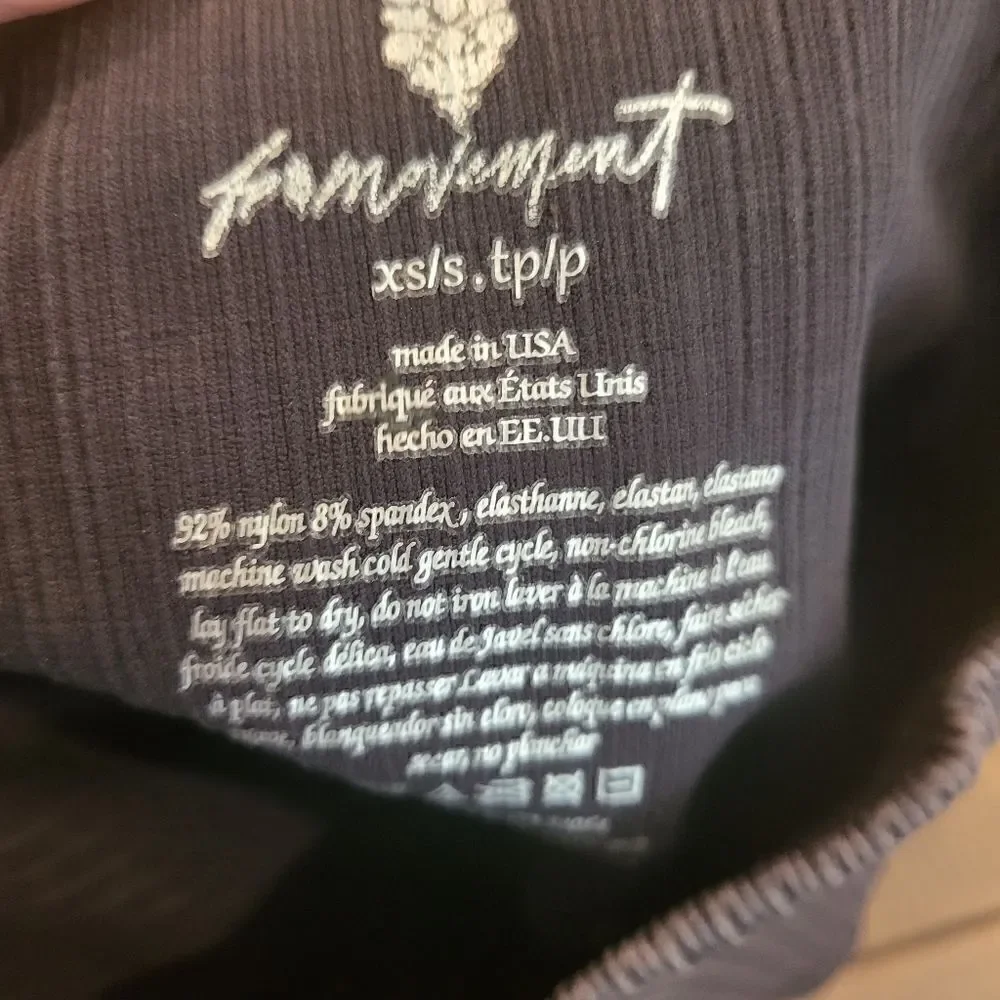 Bundled - Two Pairs of Free People Leggings in Washed Black and Ice Grey XS/S